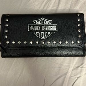 Black leather Harley wallet never used brand new